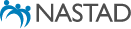 National Association of State and Territorial AIDS Directors' logo. The abbreviation "NASTAD" flanked by blue outlines of people